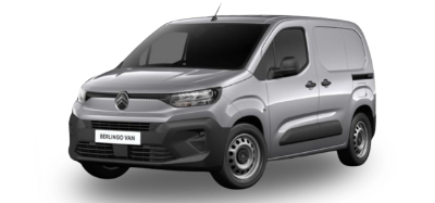 Silver Citroën Berlingo van, front and side view.