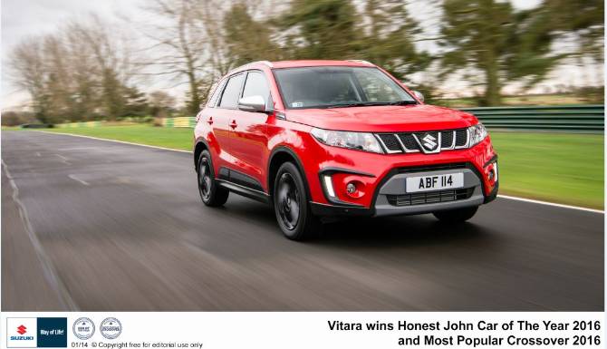 Suzuki Vitara Wins Honest John's ‘Car of the Year’ and ‘Most Popular Crossover’